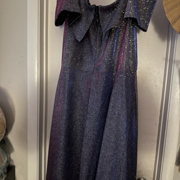 Xscape Purple Off the Shoulder Gown for Weddings - Picture 2 of 5